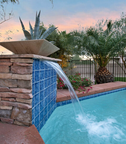 Heated pool with waterfall for year round use. (Fees may apply)