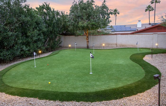 Championship putting green with bumps an undulations. Get hours of practice or family fun.